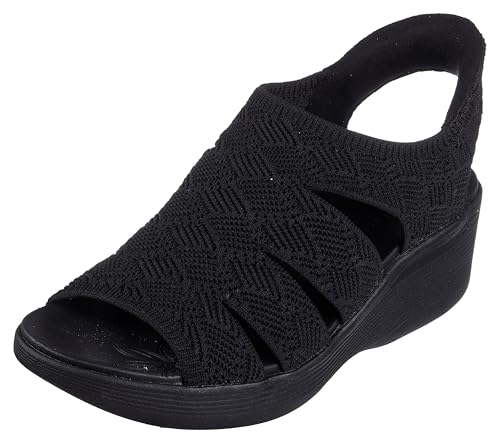 SKECHERS صندل سكيشرز للنساء PIER-LITE - MEMORY MAKER بكعب عريض، أسود/أسود 8 M - Image 5