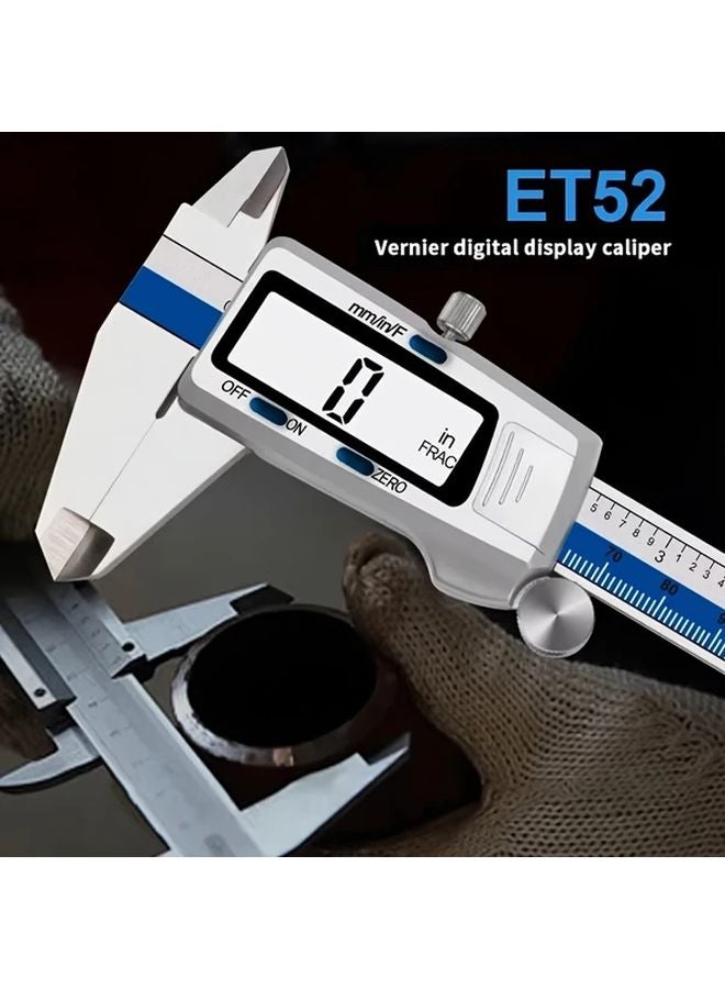 الفرجار الرقمي الأزرق 150 مم، فرجار فيرنيه عالي الدقة، قياس بالملليمتر والبوصة والكسور - Image 2