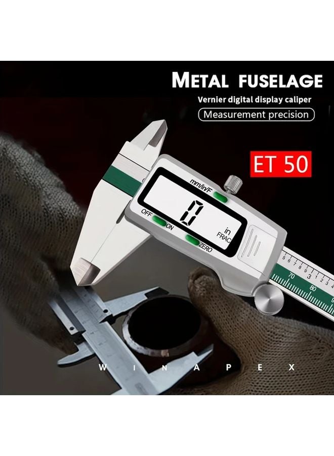 الفرجار الرقمي الأزرق 150 مم، فرجار فيرنيه عالي الدقة، قياس بالملليمتر والبوصة والكسور - Image 4