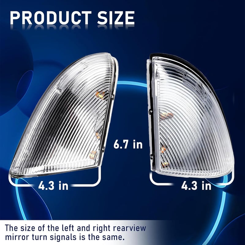 Gagsu Mirror Turn Signal Light Front Left Drive Side & Right Passenger Side Compatible with Dodge Ram 1500 2009-2018, Ram 2500 2010-2018, Mirror Turn Signal Light Lamp Housing 68064948AA 68064949AA - Image 3