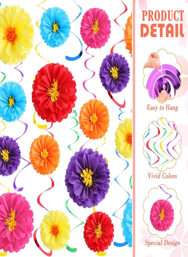 مجموعة زينة ورقية مكسيكية من Knitgrip مكونة من 18 قطعة مع 24 قطعة من زينة الزهور المعلقة الحلزونية، زينة حفلات أعياد الميلاد وحفلات استقبال المولود (نمط كلاسيكي) - Image 3