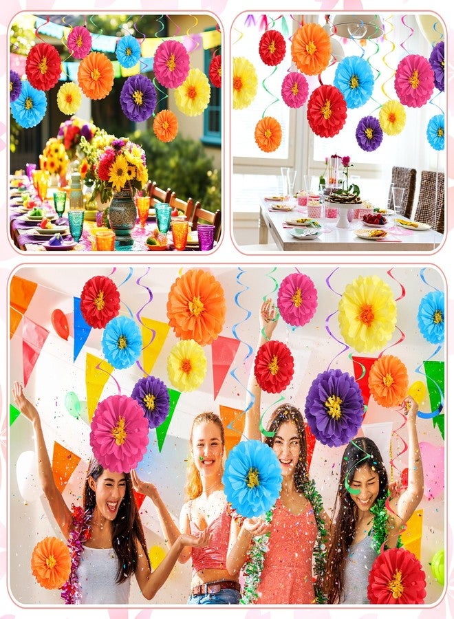 مجموعة زينة ورقية مكسيكية من Knitgrip مكونة من 18 قطعة مع 24 قطعة من زينة الزهور المعلقة الحلزونية، زينة حفلات أعياد الميلاد وحفلات استقبال المولود (نمط كلاسيكي) - Image 5