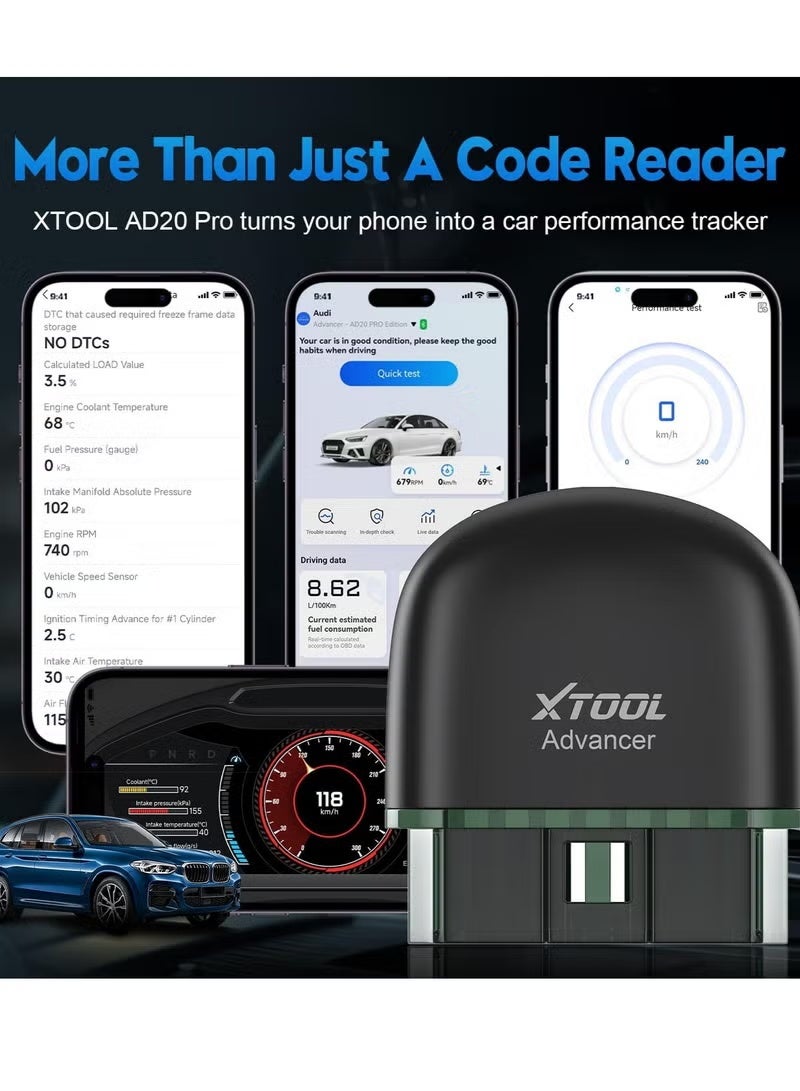 أداة اكس  XTOOL AD20 بلوتوث أوتوماتيك OBD2 الماسح الضوئي 2025 قارئ الرمز OBD 2 أدوات التشخيص قراءة رمز الخطأ تشخيص المحرك تطبيق مجاني - Image 3