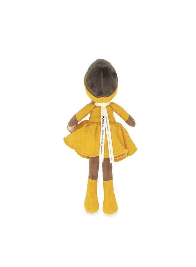 Kaloo Tendresse - My First Fabric Doll Naomie 10” Tall - Black Hair and Yellow Linen Dress - Washable - Ages 0+ - K200008 - Image 4