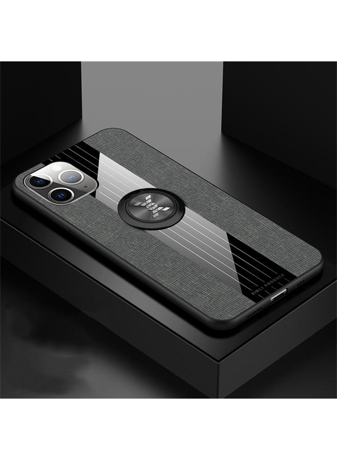 Case For iPhone 11 Pro Stitching Cloth Textue Shockproof TPU Protective Case with Ring Holder