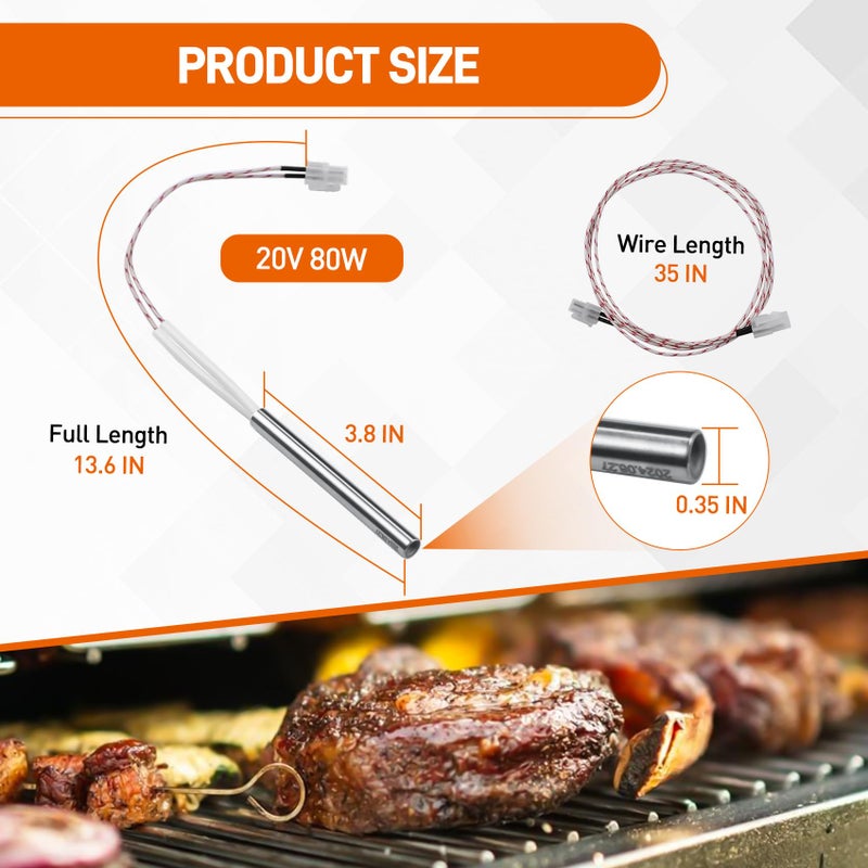 COMVIEE KIT0255 Hot Rod Igniter Replacement for Traeger D2 Pellet Grills Pro 575 & 780, Ironwood 650 & 885, Silverton 620 & 810, Timberline 850 &1300 (Gen 2 only), Part for Traeger D2 Direct Drive Smoker - Image 2