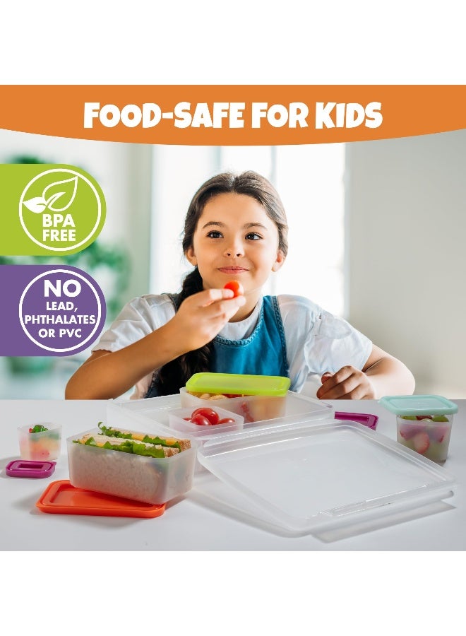 Bentology Bento Lunch Box Set w 5 Removable Nesting Containers- Adaptable Inner Compartment Portion Sizes- Meal Prep Snack Holders for Back to School, Leakproof Durable & BPA Free- Dishwasher Safe - Image 4