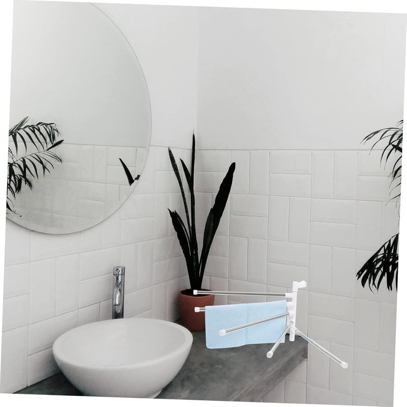 Stainless Steel Rotatory Towel Rack Bar Wall Mounted No Drill Bathroom Organizer Scratch Resistant Multipurpose Holder for Quick Dry Towels - Image 4