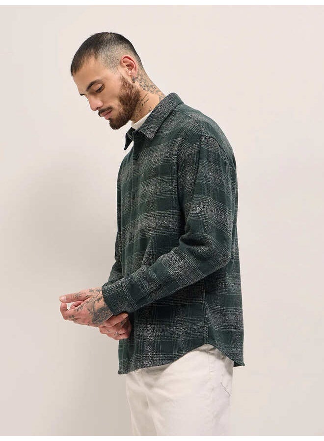 THE BEAR HOUSE Shacket for Men | Long Sleeve, Casual Button-Down | Soft, Breathable Fabric for Work, Everyday, & All-Season Wear in Stylish Design - Image 4