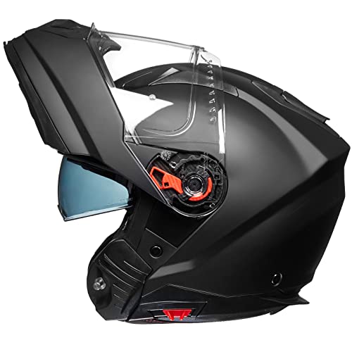 ILM Modular Motorcycle Helmets for Adults Men Full Face Flip up Pinlock Compatible DOT Model 909 (Matte Black, S) - Image 3