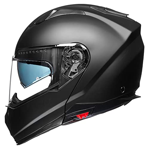 ILM Modular Motorcycle Helmets for Adults Men Full Face Flip up Pinlock Compatible DOT Model 909 (Matte Black, S) - Image 1