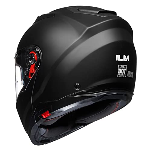 ILM Modular Motorcycle Helmets for Adults Men Full Face Flip up Pinlock Compatible DOT Model 909 (Matte Black, S) - Image 5