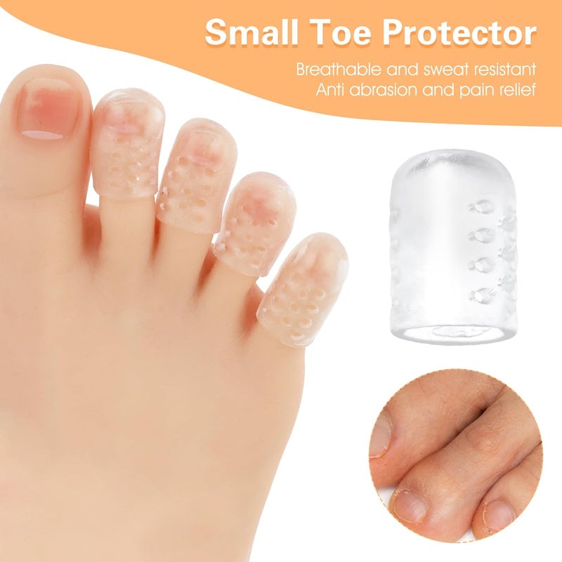 30Pcs Silicone Toe Protectors, Gel Toe Protector Breathable Toe Caps Guards for Men Women, Clear Soft Little Toe Covers Anti-Friction Silicone Toe Sleeves for Corns, Blisters and Pain Relief - Image 3