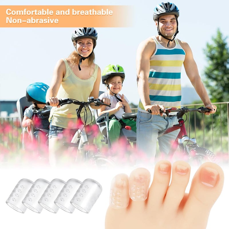 30Pcs Silicone Toe Protectors, Gel Toe Protector Breathable Toe Caps Guards for Men Women, Clear Soft Little Toe Covers Anti-Friction Silicone Toe Sleeves for Corns, Blisters and Pain Relief - Image 4