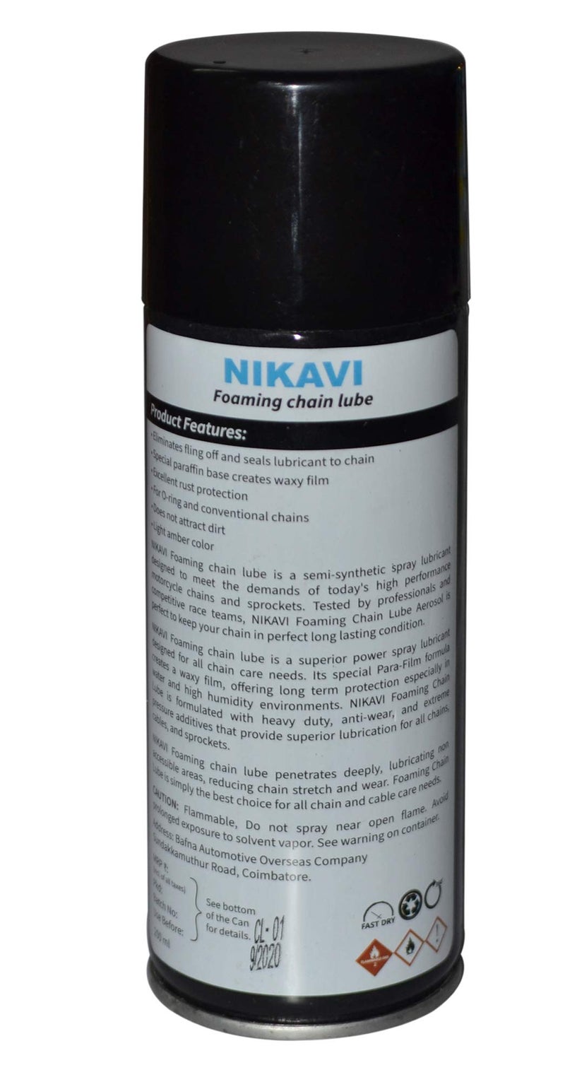 NIKAVI FCL200 + BCA13 Foaming Chain Lube - 200ml + Chain Cleaning Brush (4) - Image 3