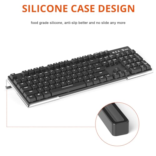 Richboom Computer Keyboard Stand Tilt PC Keyboard Stand Riser for Easy Ergonomic Typing, Acrylic Keyboard Tray Holder for Office Desk, Home, School, with Silicone Anti-Slip Case, Clear - Image 4