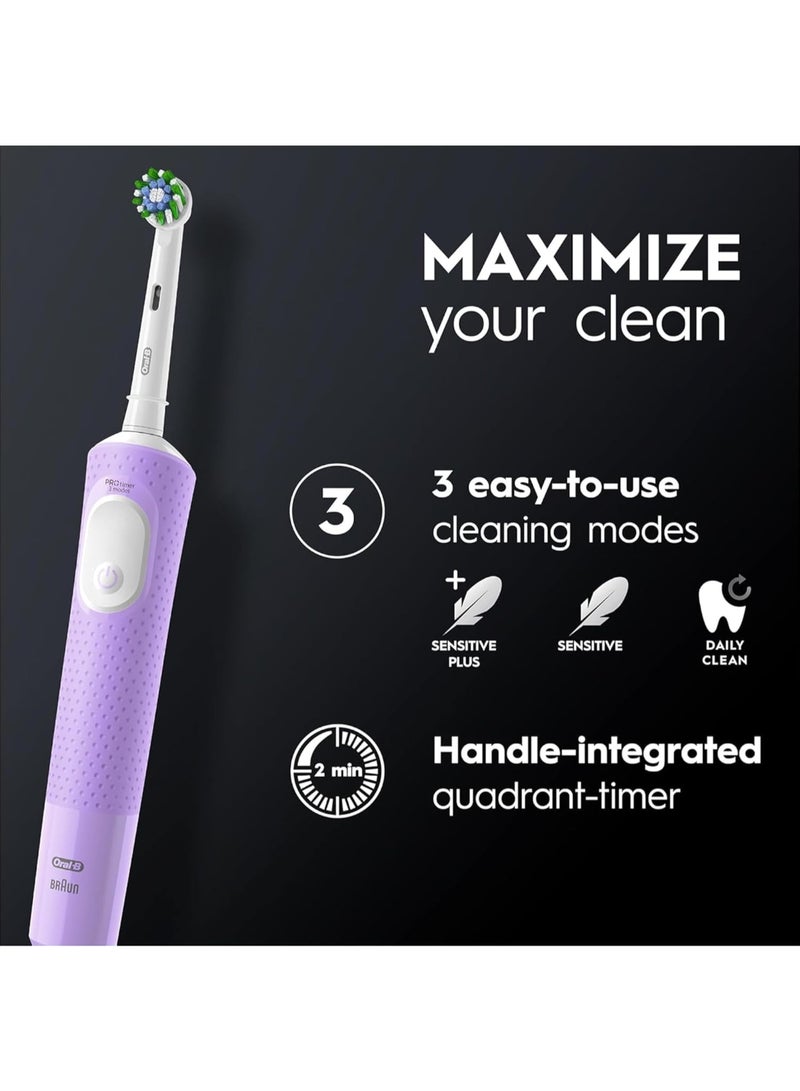 Oral-B Oral B Vitality D300 Tooth brush - 3 cleaning modes, Gentle brushing and 2 Minutes Built in Timer, Promo Pack  - D103.413.3 PK + BLK - Image 4