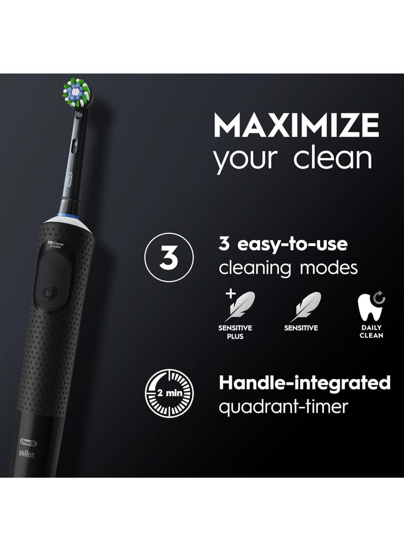 Oral-B Oral B Vitality D300 Tooth brush - 3 cleaning modes, Gentle brushing and 2 Minutes Built in Timer, Promo Pack  - D103.413.3 PK + BLK - Image 5