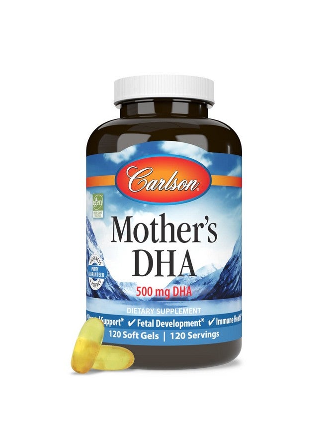 Carlson Carlson - Mother's DHA, 500 mg DHA, Prenatal Support, Fetal Development & Immune Health, 120 Softgels  - Image 5