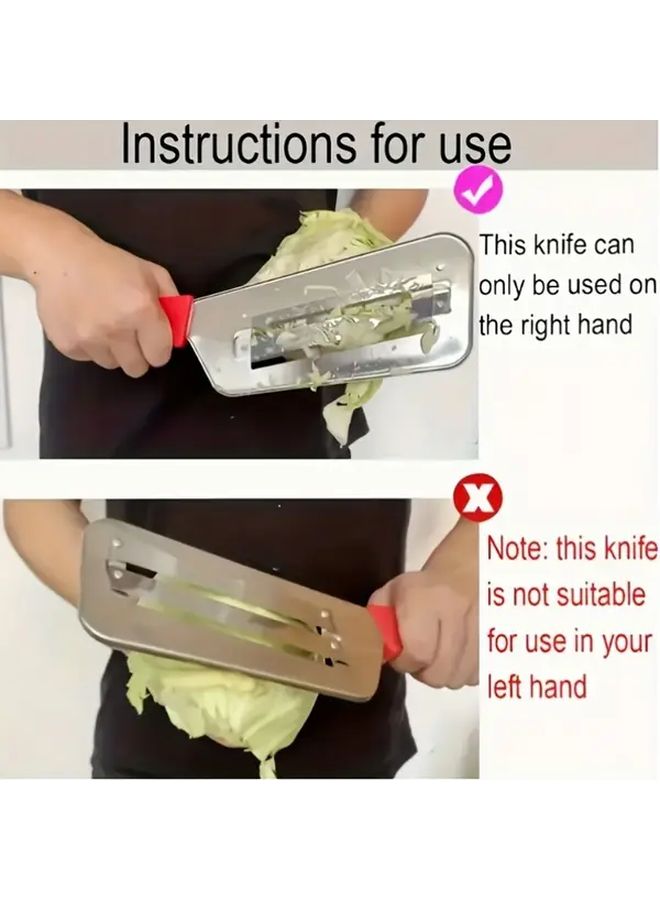 Red Stainless Steel Double Blade Vegetable Slicer Heavy Duty Kitchen Tool for Cabbage Carrots Potatoes Onions Tomatoes Cucumbers Lettuce and Fish Scales Ergonomic Easy Clean Design - Image 3