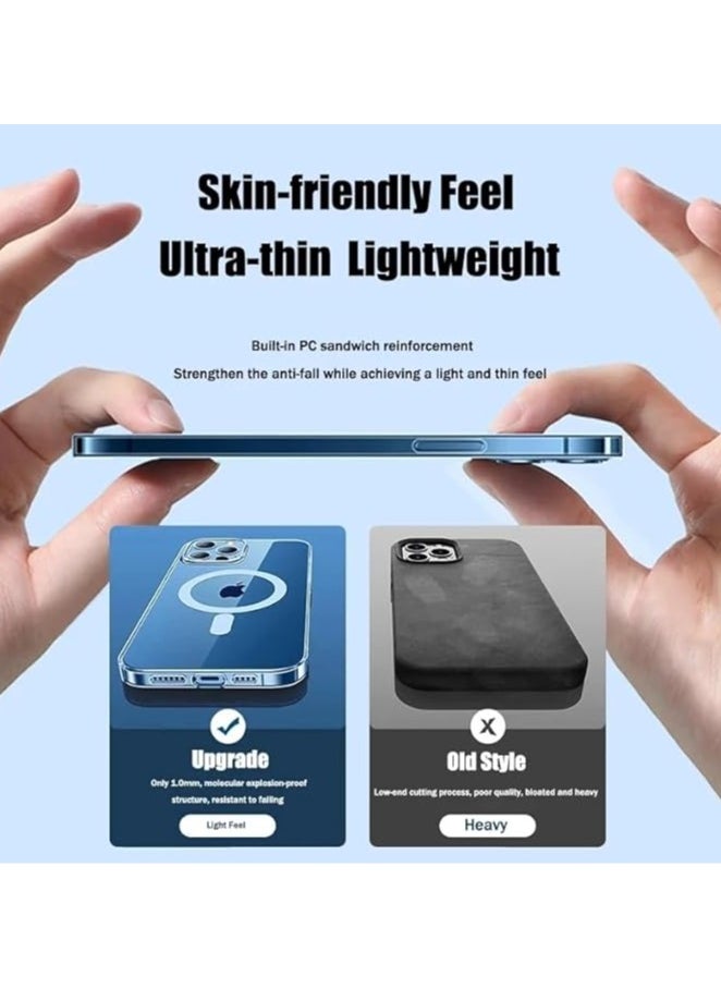 Generic - Case Compatible with iPhone 15 Pro Magsafe Clear Cover Magnetic Wireless Charging Support, Shockproof Protection, Scratch-Resistant(Clear) - Image 1