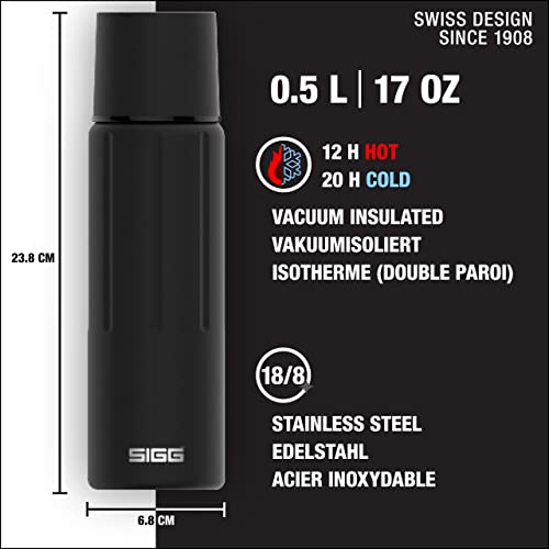 SIGG - Obsidian Insulated Water Bottle - Thermo Flask Gemstone with Cup - Leakproof - Lightweight. BPA Free - 18/8 Stainless Steel - 17 Oz - Image 2
