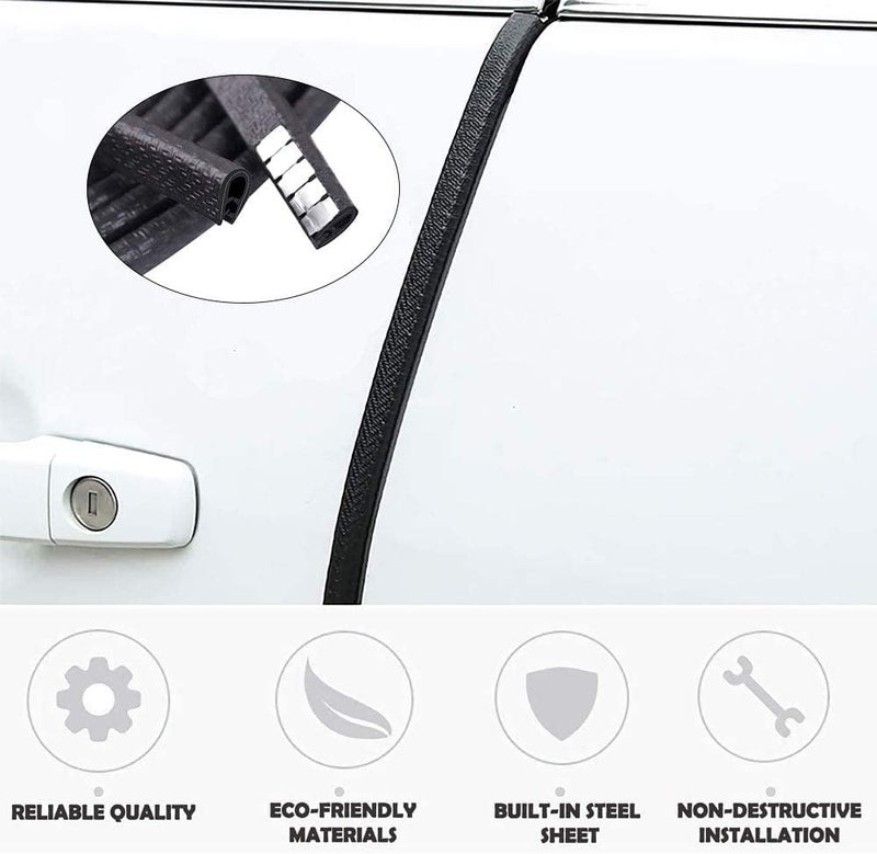 QBUC Car Door Edge Guards,13Ft(4M) Rubber Clip Seal U Shape Edge Trim Guard Protection Car Door Protection Fit for Most Models - Image 5