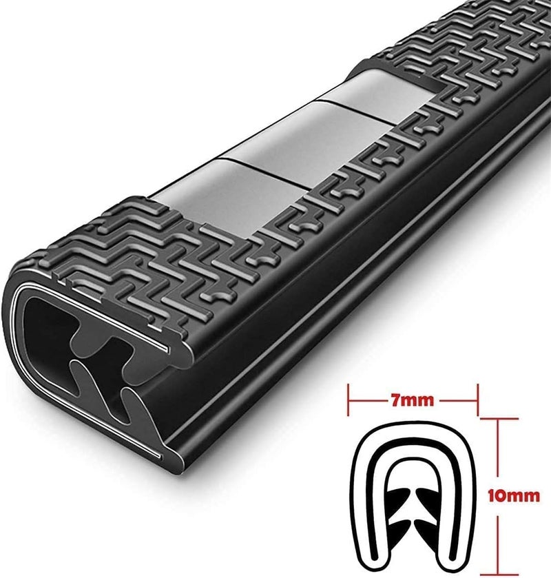 QBUC Car Door Edge Guards,13Ft(4M) Rubber Clip Seal U Shape Edge Trim Guard Protection Car Door Protection Fit for Most Models - Image 2
