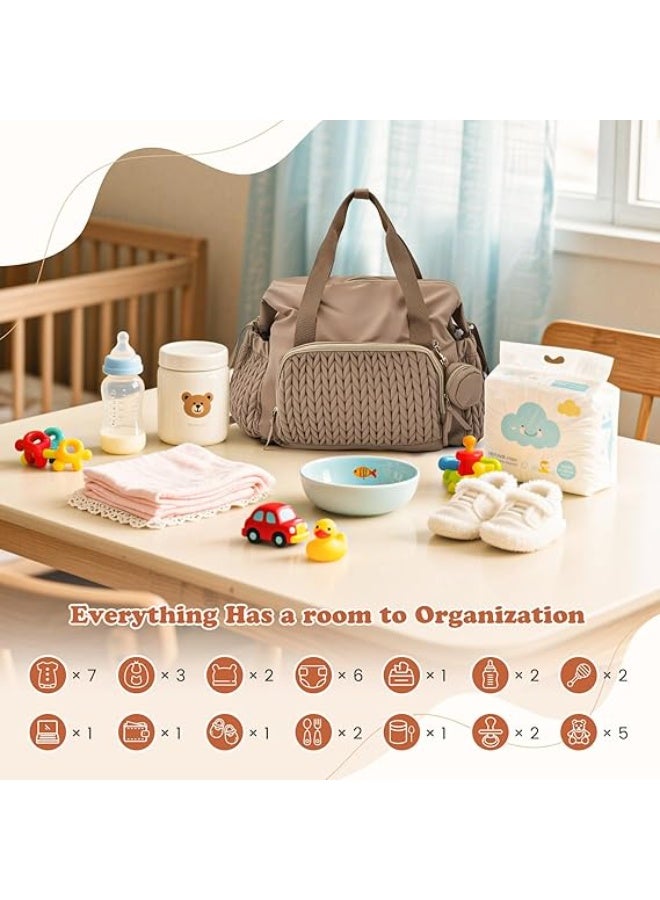 LENND Diaper Bag Tote, Large Capacity Baby Diaper Bags for Mothers, Hospital Bag for Labor Delivery, Mommy Bags Nappy Bag with Pacifier Case and Changing Pad - Image 3