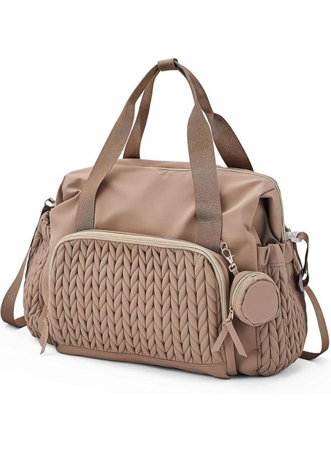 LENND Diaper Bag Tote, Large Capacity Baby Diaper Bags for Mothers, Hospital Bag for Labor Delivery, Mommy Bags Nappy Bag with Pacifier Case and Changing Pad - Image 1