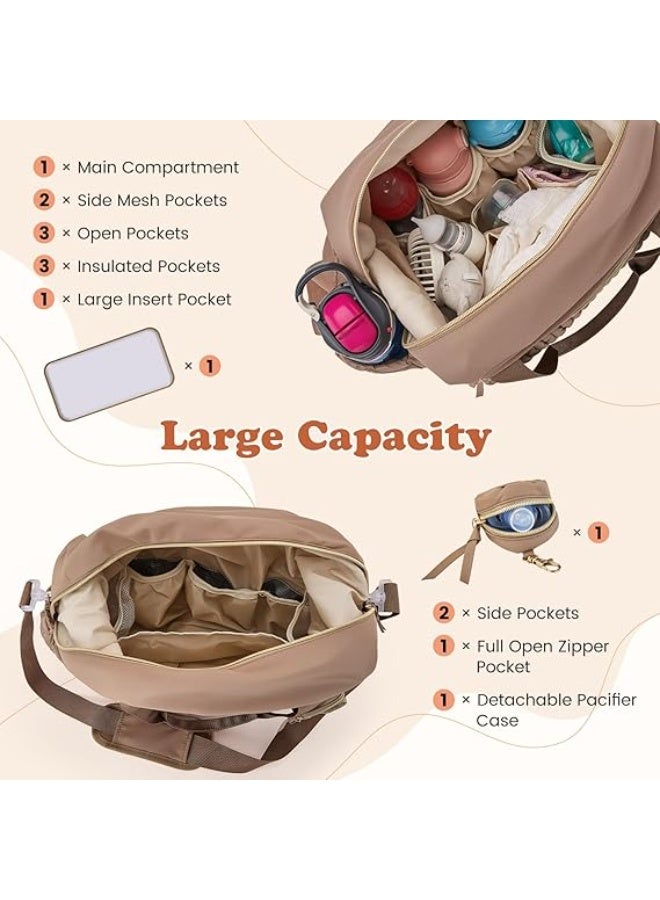 LENND Diaper Bag Tote, Large Capacity Baby Diaper Bags for Mothers, Hospital Bag for Labor Delivery, Mommy Bags Nappy Bag with Pacifier Case and Changing Pad - Image 4
