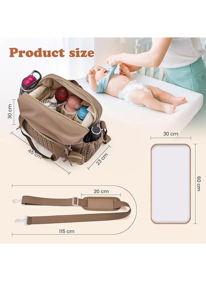 LENND Diaper Bag Tote, Large Capacity Baby Diaper Bags for Mothers, Hospital Bag for Labor Delivery, Mommy Bags Nappy Bag with Pacifier Case and Changing Pad - Image 2