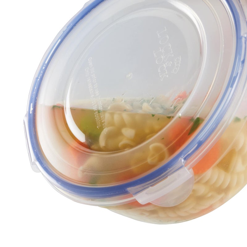 LocknLock Easy Essentials Food Storage lids/Airtight containers/Stackable, BPA Free, 6 Piece, Clear - Image 3