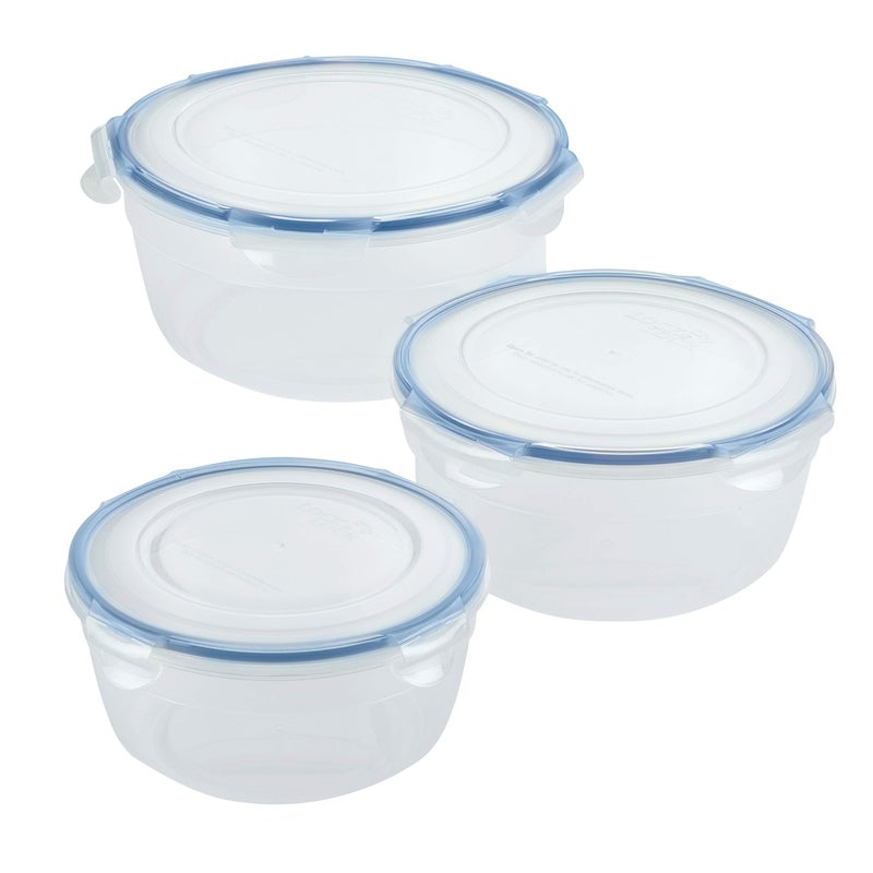 LocknLock Easy Essentials Food Storage lids/Airtight containers/Stackable, BPA Free, 6 Piece, Clear - Image 1
