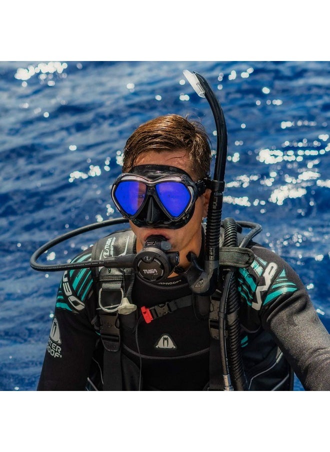 TUSA - Sp170 Platina Hyperdry Ii Scuba Diving Snorkel Fishtail Blue - Image 1
