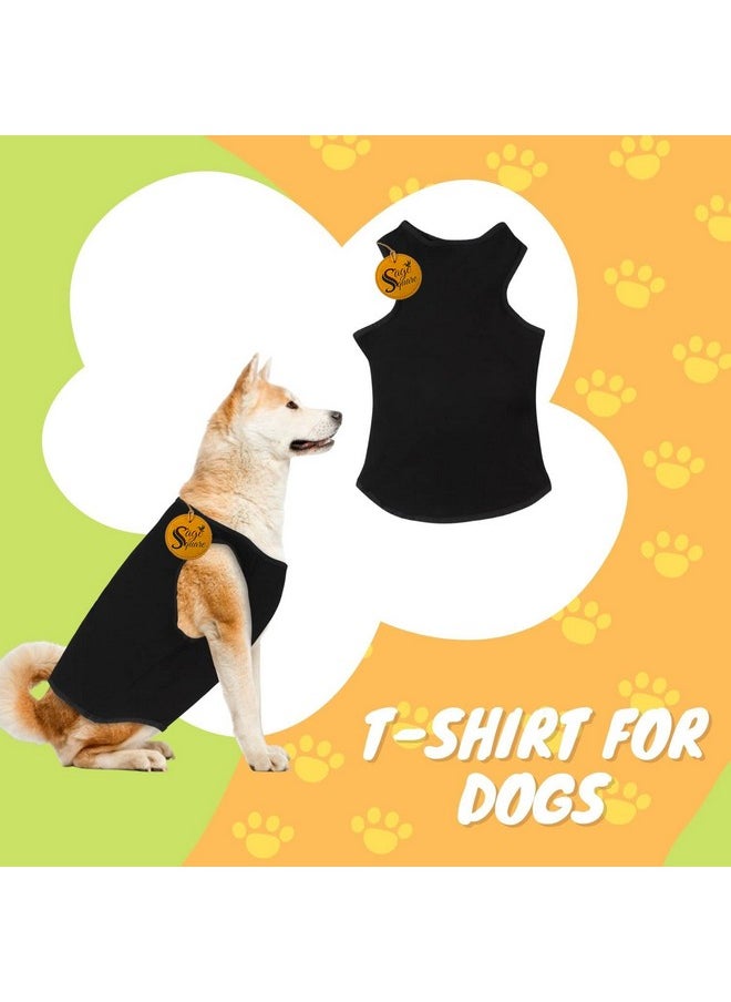 Sage Square Comfortable Cotton Dog T-Shirt Ll Soft & Breathable Sleeveless Vest Dog Clothes Ll Puppy Tank Top Fashion Apparel (Black) (Large) (20Inches)  - Image 3