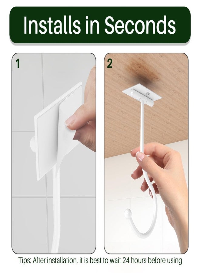 Josmimic White Foldable Banana Hook Under Cabinet - Adhesive Banana Hanger, Banana Holder Under Counter, Metal Banana Stand - Image 5