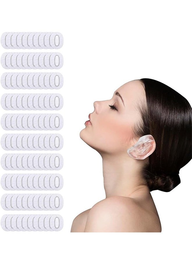 Generic Disposable Ear Covers, Clear Disposable Elastic Ear Protectors Waterproof Ear Muffs For Hair Coloring Perming Showering Hydrotherapy, Covering Stains For Men Women (100 Earmuffs)  - Image 1