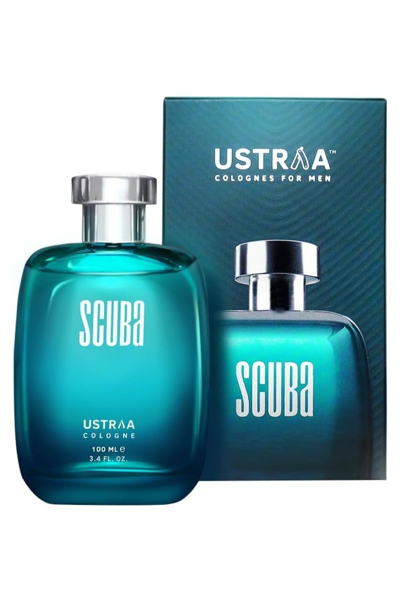 Ustraa Scuba Cologne - 100ml - Perfume for Men | With lively, spicy and deep aquatic notes | Ideal for day occasions | Long-lasting fragrance with no gas - Image 1
