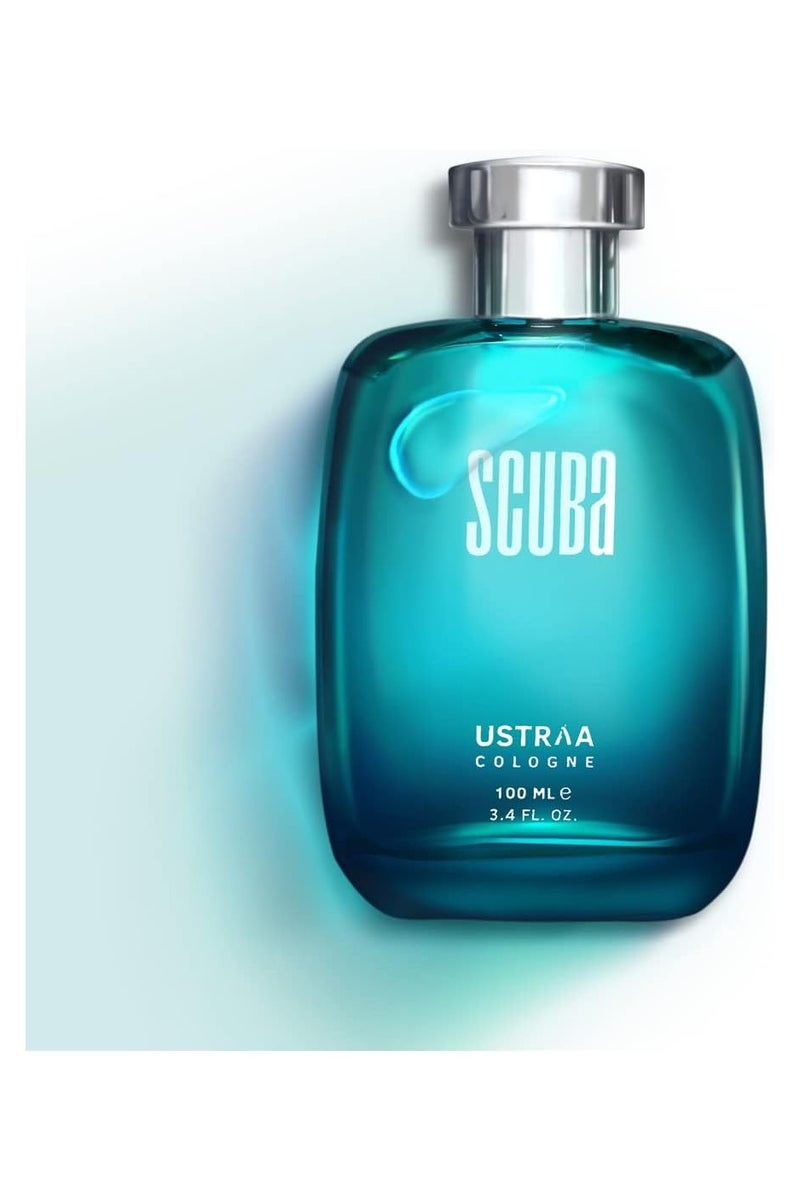 Ustraa Scuba Cologne - 100ml - Perfume for Men | With lively, spicy and deep aquatic notes | Ideal for day occasions | Long-lasting fragrance with no gas - Image 2