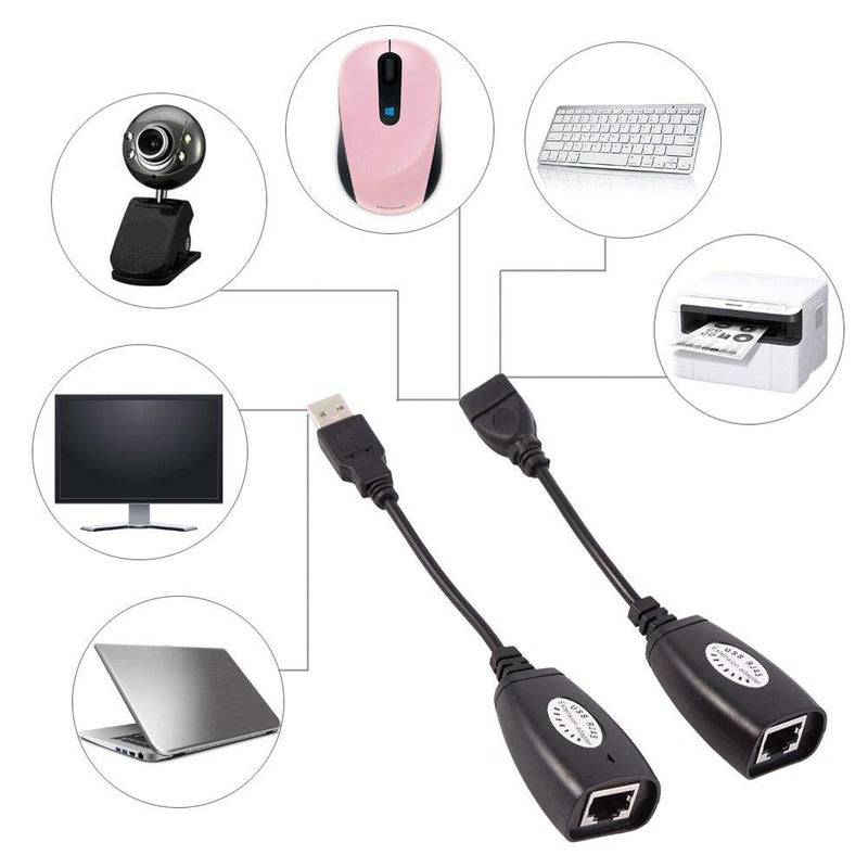 USB to RJ45 Adapter Over Cat5/5e/6 Extension Cable Set - Image 4