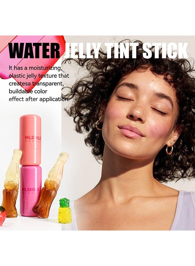 إيلهو جيلي ليب آند تشيك تينت، ماء بارد جيلي تينت، عصا أحمر الخدود جيلي تينت متعددة الاستخدامات طويلة الأمد، عصا طبيعية للشفاه والخد - Image 3