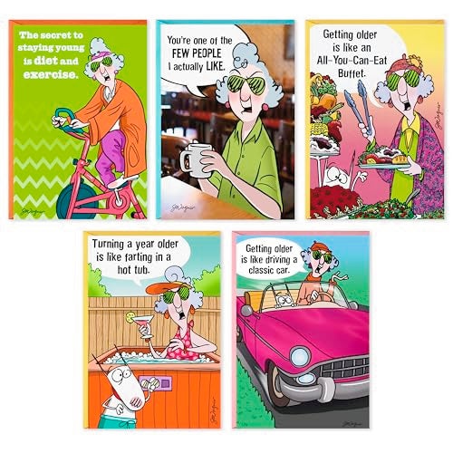 Hallmark Maxine Funny Birthday Cards Assortment 5 Cards with Envelopes - Image 2