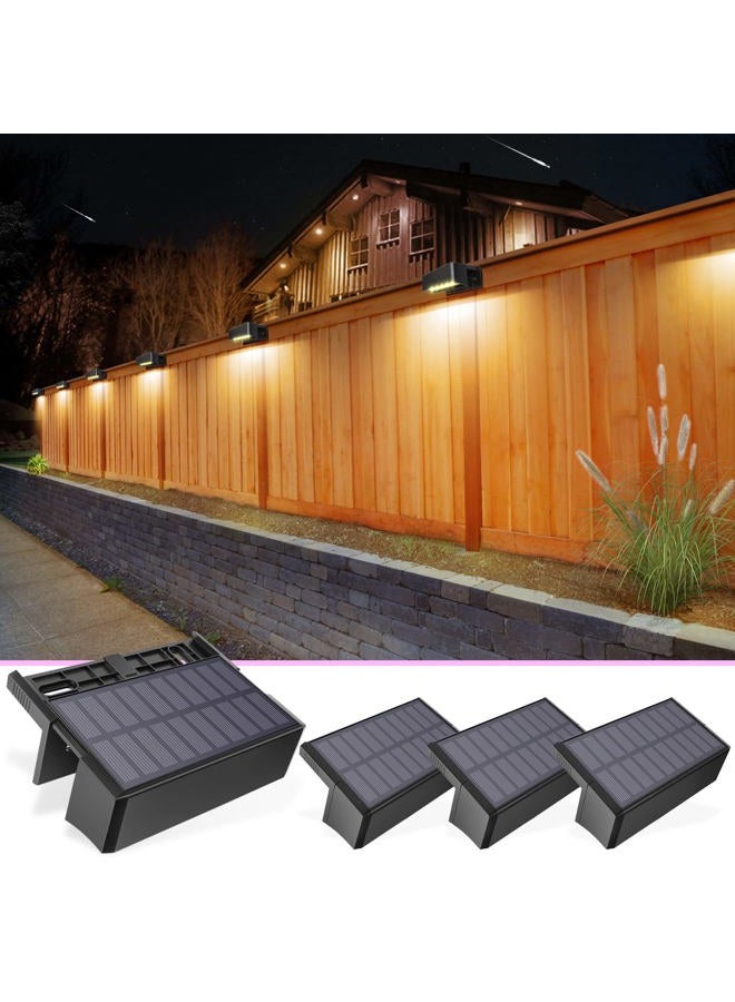 VOLISUN Solar Lights for Fence,4-Pack 1800mah Outdoor Solar fence lights Waterproof Led Color Glow Solar Lights for Step,Fence,Railing,Wall,Stairs - Image 1