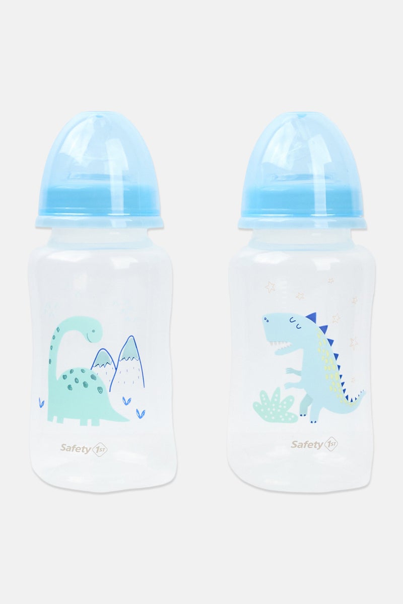 Safety 1st Plastic 2 Pieces Wide Neck Feeding Bottle 355 ml, Transparent - Image 1