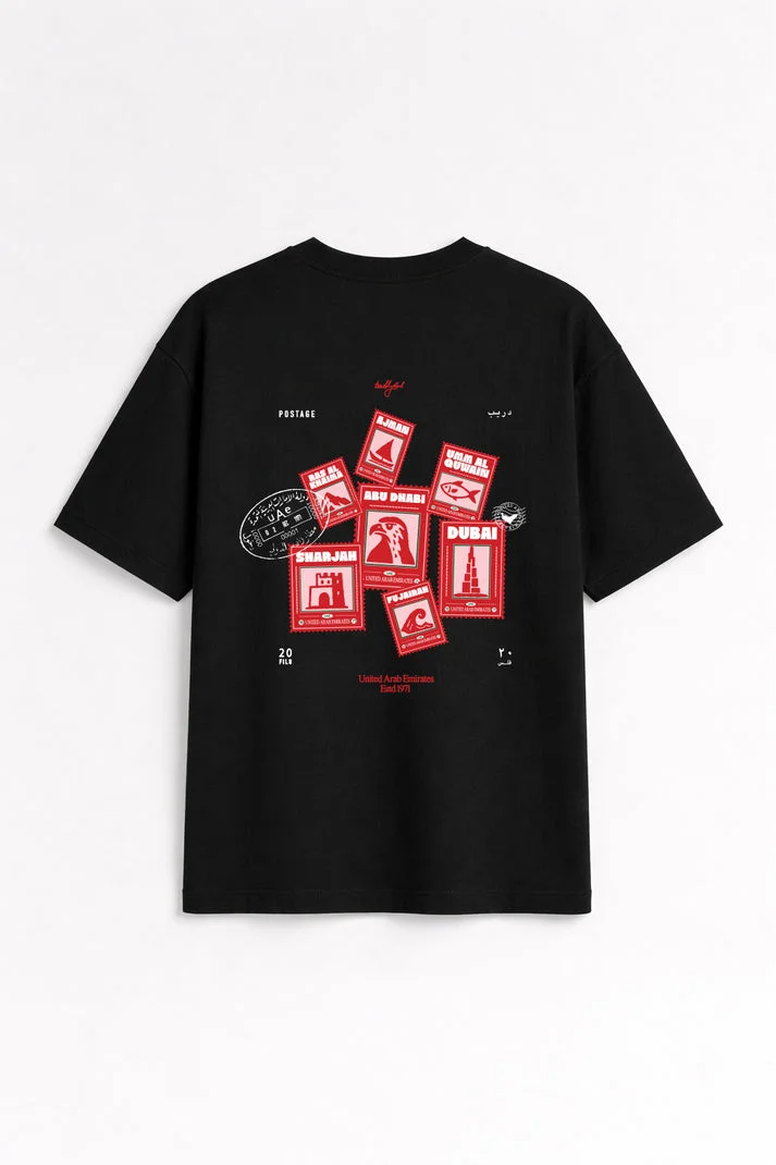 Terribly Real POSTAGE - The Emirates Edition | Black T-Shirt