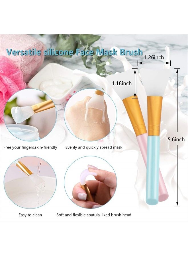 Yokilly Silicone Face Scrubber, 2pcs Exfoliating Lip Brush, 2pcs Face Cleansing Brush,2pcs Silicone Face Mask Brush Exfoliator Blackhead Skin Care Tool - Image 2
