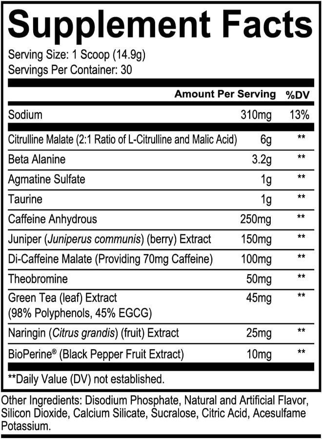 Redcon1 Total War - Pre Workout, 30 Servings (Blue Raspberry) 435 Grams - Image 3