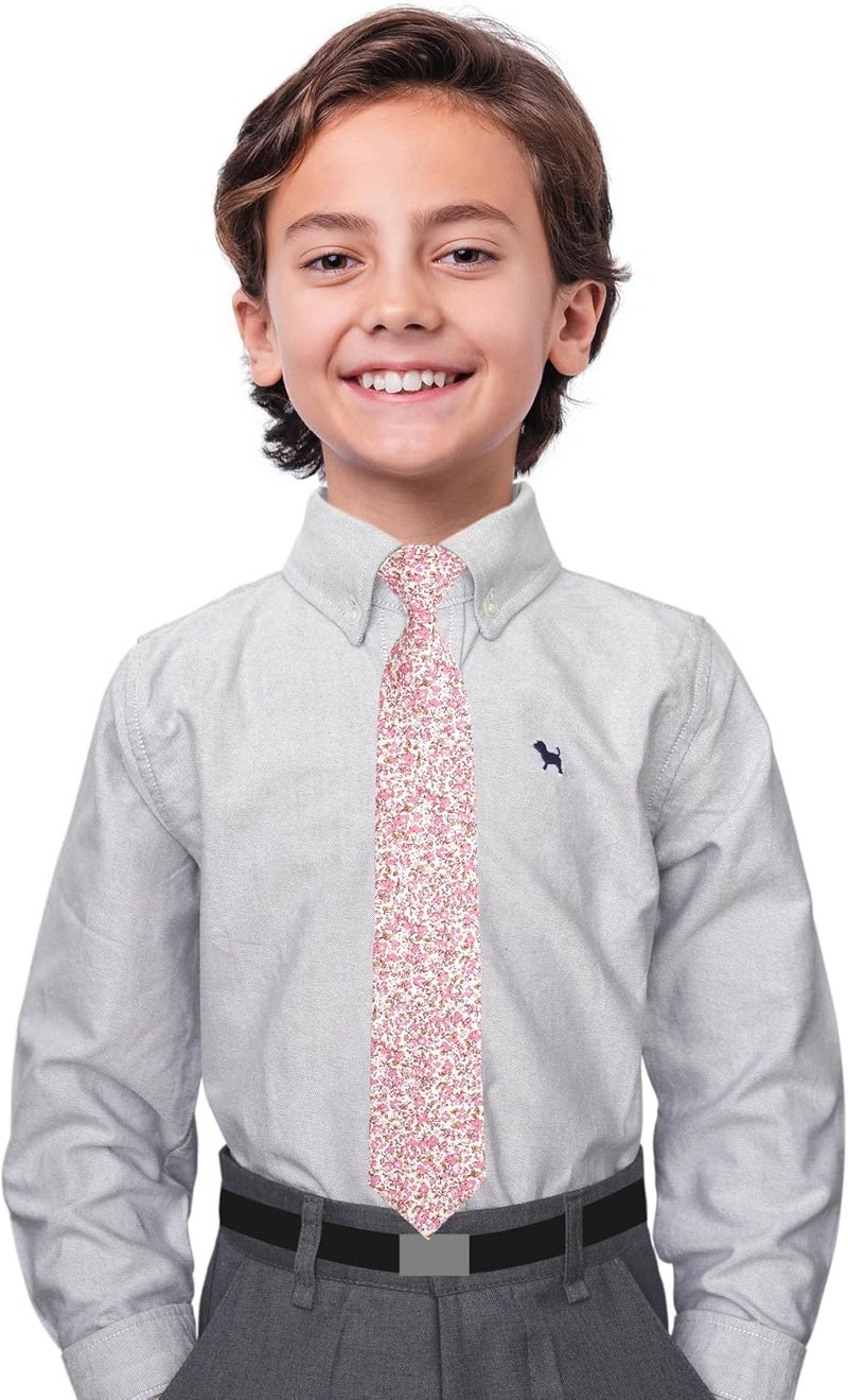 BELLUNO Boys' Floral Ties, Hook and Loop Pre-tied Flower Ties for Little Kids and Pre-teens - Image 2