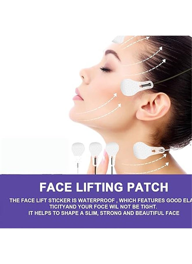 EELHOE - 40Pcs Face Lift Tape Ultra-thin Invisible Face Tape with Lifting Ropes Elastic V-Shaped Facial Lift Patch Tightening Skin and Hiding Facial and Neck Wrinkles Lifting Saggy Skin Plastic Patch - Image 1